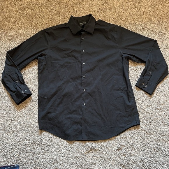 Alfani Other - Alfani Dress Shirt Men's XL 17-17.5 34-35 Black Slim Fit Button Up Long Sleeves